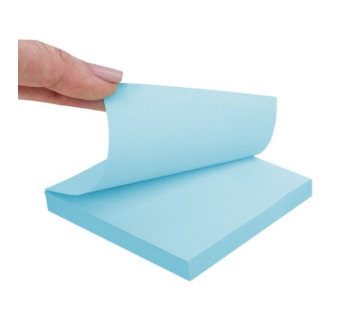 Блок самоклеящийся (стикеры) STAFF STANDARD, ПАСТЕЛЬНЫЙ 76х76 мм, голубой, 100 листов, 116574