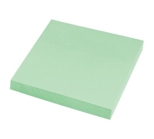 Блок самоклеящийся (стикеры) STAFF STANDARD, ПАСТЕЛЬНЫЙ 76х76 мм, зеленый, 100 листов, 116575