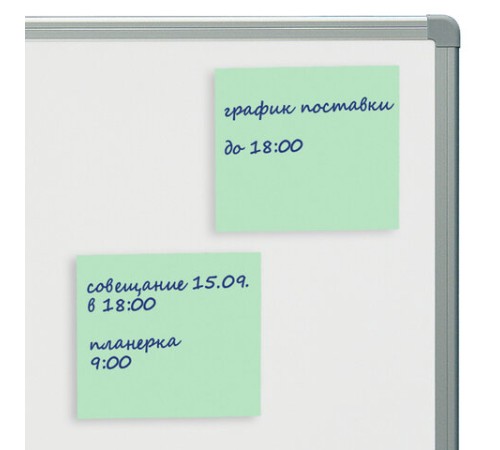 Блок самоклеящийся (стикеры) STAFF STANDARD, ПАСТЕЛЬНЫЙ 76х76 мм, зеленый, 100 листов, 116575