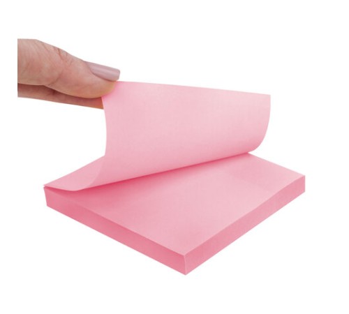 Блок самоклеящийся (стикеры) STAFF STANDARD, ПАСТЕЛЬНЫЙ 76х76 мм, розовый, 100 листов, 116576