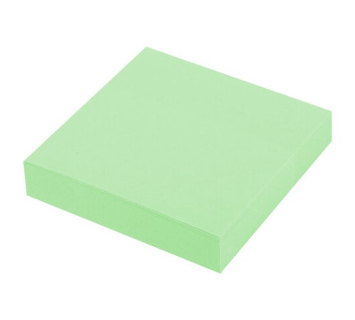 Блок самоклеящийся (стикеры) STAFF STANDARD, ПАСТЕЛЬНЫЙ 51х51 мм, зеленый, 100 листов, 116579