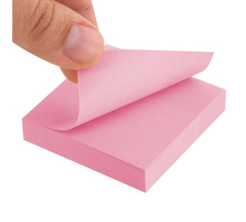 Блок самоклеящийся (стикеры) STAFF STANDARD, ПАСТЕЛЬНЫЙ 51х51 мм, розовый, 100 листов, 116580