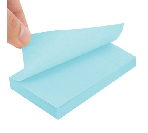 Блок самоклеящийся (стикеры) STAFF STANDARD, ПАСТЕЛЬНЫЙ 76х51 мм, голубой, 100 листов, 116582