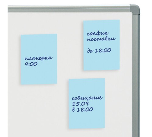 Блок самоклеящийся (стикеры) STAFF STANDARD, ПАСТЕЛЬНЫЙ 76х51 мм, голубой, 100 листов, 116582