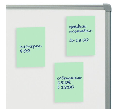 Блок самоклеящийся (стикеры) STAFF STANDARD, ПАСТЕЛЬНЫЙ 76х51 мм, зеленый, 100 листов, 116583