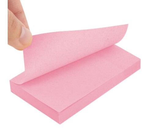 Блок самоклеящийся (стикеры) STAFF STANDARD, ПАСТЕЛЬНЫЙ 76х51 мм, розовый, 100 листов, 116584