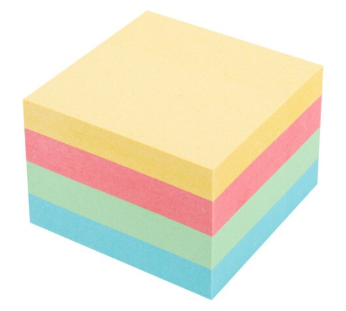 Блок самоклеящийся (стикеры) STAFF STANDARD, ПАСТЕЛЬНЫЙ 51х51 мм, 4 цвета, 400 листов, 116585