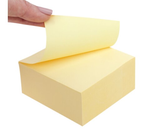 Блок самоклеящийся (стикеры) STAFF STANDARD, ПАСТЕЛЬНЫЙ 76х76 мм, желтый, 400 листов, 116586