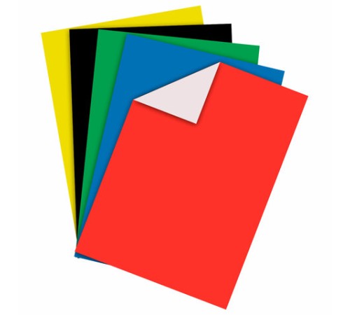 Картон цветной А4 немелованный, 5 листов, 5 цветов, ПИФАГОР, 200х290 мм, 116629