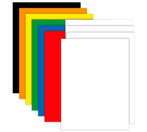 Набор картона БЕЛЫЙ + ЦВЕТНОЙ А4 немелованный, 10 листов (белый 4 листа + цветной 6 листов), в папке, BRAUBERG, 116631