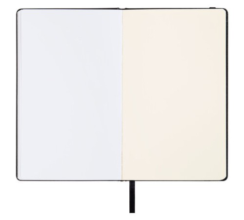 Скетчбук, слоновая кость+белая 140 г/м2, 130х210 мм, 80 л., КОЖЗАМ, резинка, BRAUBERG ART CLASSIC, черный, 116873