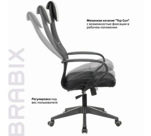 Кресло офисное BRABIX PREMIUM "Stalker EX-608 PL", ткань-сетка/кожзам, черное, 532090 Кресло офисное BRABIX PREMIUM "Stalker EX-608 PL", ткань-сетка/кожзам, черное, 532090