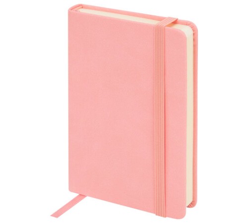 Скетчбук, слоновая кость 140 г/м2 90х140 мм, 80 л., КОЖЗАМ, резинка, BRAUBERG ART CLASSIC, пастель розовый, 116874