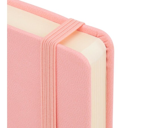 Скетчбук, слоновая кость 140 г/м2 90х140 мм, 80 л., КОЖЗАМ, резинка, BRAUBERG ART CLASSIC, пастель розовый, 116874