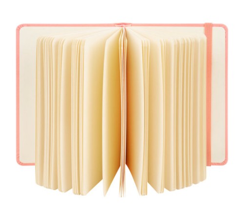 Скетчбук, слоновая кость 140 г/м2 90х140 мм, 80 л., КОЖЗАМ, резинка, BRAUBERG ART CLASSIC, пастель розовый, 116874