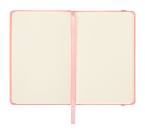 Скетчбук, слоновая кость 140 г/м2 90х140 мм, 80 л., КОЖЗАМ, резинка, BRAUBERG ART CLASSIC, пастель розовый, 116874