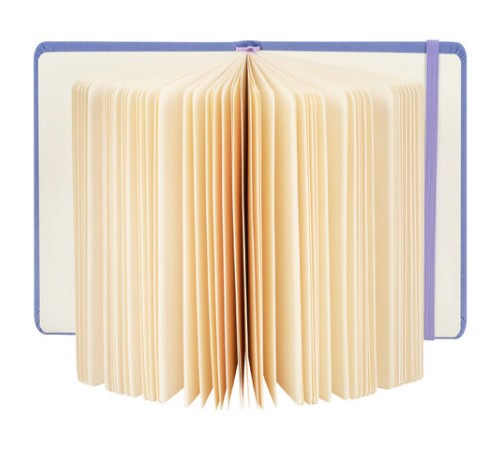 Скетчбук, слоновая кость 140 г/м2 90х140 мм, 80 л., КОЖЗАМ, резинка, BRAUBERG ART CLASSIC, пастель сиреневый, 116875