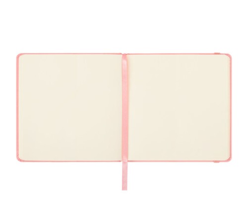 Скетчбук, слоновая кость 140 г/м2 120х120 мм, 80 л., КОЖЗАМ, резинка, BRAUBERG ART CLASSIC, пастель розовый, 116876
