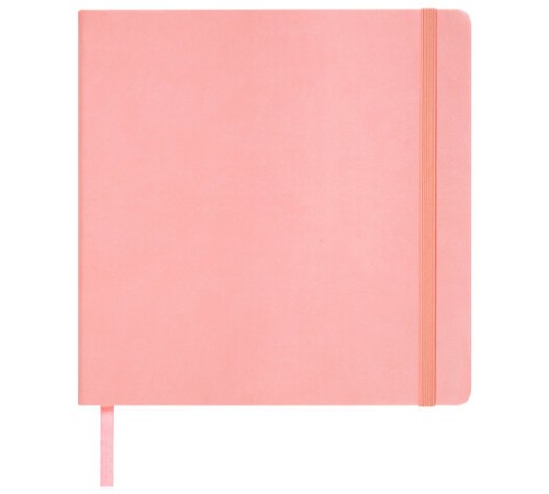 Скетчбук, слоновая кость 140 г/м2 200х200 мм, 80 л., КОЖЗАМ, резинка, BRAUBERG ART CLASSIC, пастель розовый, 116880