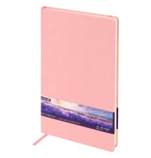 Скетчбук, слоновая кость 140 г/м2 210х297 мм, 80 л., КОЖЗАМ, резинка, BRAUBERG ART CLASSIC, пастель розовый, 116882