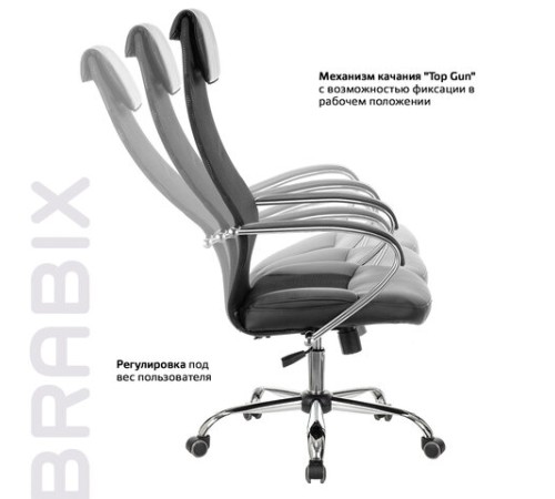 Кресло офисное BRABIX PREMIUM "Stalker EX-608 CH", хром, ткань-сетка/кожзам, черное, 532091 Кресло офисное BRABIX PREMIUM "Stalker EX-608 CH", хром, ткань-сетка/кожзам, черное, 532091