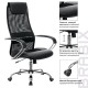 Кресло офисное BRABIX PREMIUM "Stalker EX-608 CH", хром, ткань-сетка/кожзам, черное, 532091