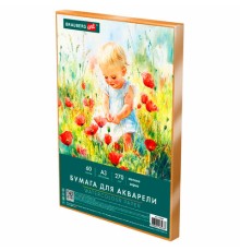 Бумага для акварели А3 60 л., 270 г/м2, мелкое зерно, в коробке, BRAUBERG ART CLASSIC, 