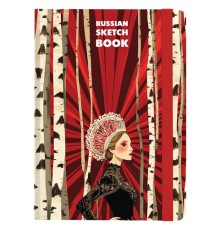 Скетчбук, белая бумага 80 г/м2, 145х203 мм, 80 л., резинка, твердый, BRAUBERG ART, 