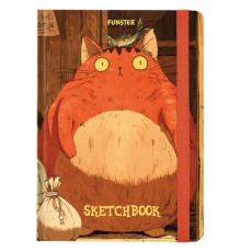 Скетчбук, белая бумага 120 г/м2, 145х203 мм, 80 л., резинка, твердый, FUNSTER (ФАНСТЕР), 