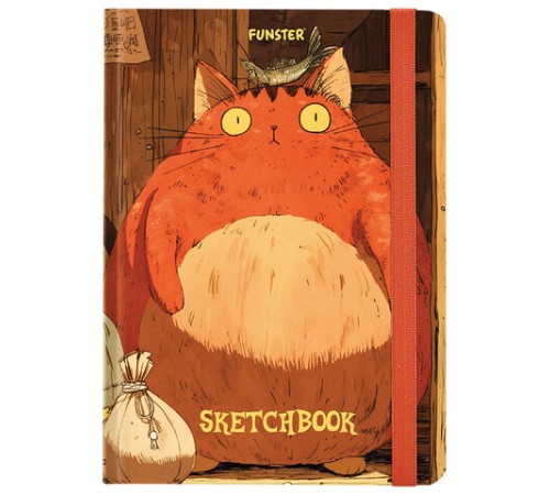 Скетчбук, белая бумага 120 г/м2, 145х203 мм, 80 л., резинка, твердый, FUNSTER (ФАНСТЕР), 