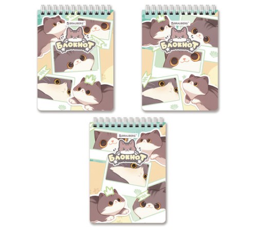 Блокнот МАЛЫЙ ФОРМАТ А6 108х145 мм, 60 л., гребень, картон, клетка, кросс-серия 