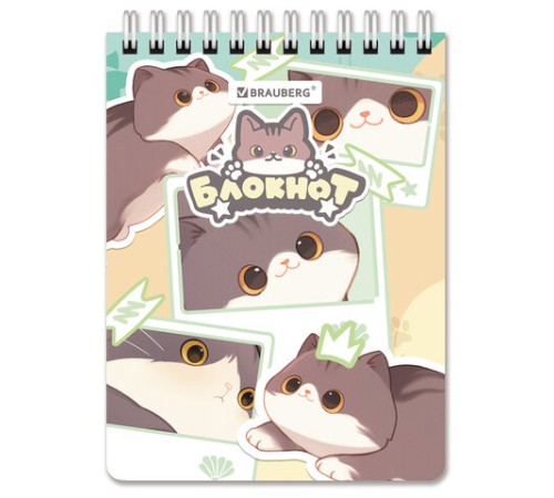 Блокнот МАЛЫЙ ФОРМАТ А6 108х145 мм, 60 л., гребень, картон, клетка, кросс-серия 