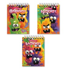 Блокнот МАЛЫЙ ФОРМАТ А7, 75х105 мм, 40 л., гребень, клетка, кросс-серия 