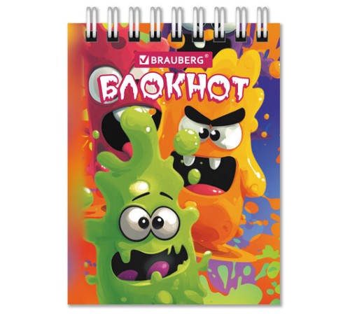 Блокнот МАЛЫЙ ФОРМАТ А7, 75х105 мм, 40 л., гребень, клетка, кросс-серия 