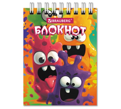 Блокнот МАЛЫЙ ФОРМАТ А7, 75х105 мм, 40 л., гребень, клетка, кросс-серия 