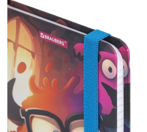 Блокнот с резинкой в клетку 96 л., МАЛЫЙ ФОРМАТ А6, 109х148 мм, BRAUBERG, кросс-серия 