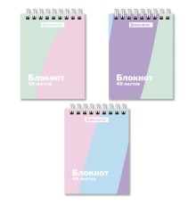 Блокнот МАЛЫЙ ФОРМАТ А7, 75х105 мм, 40 л., гребень, клетка, кросс-серия 