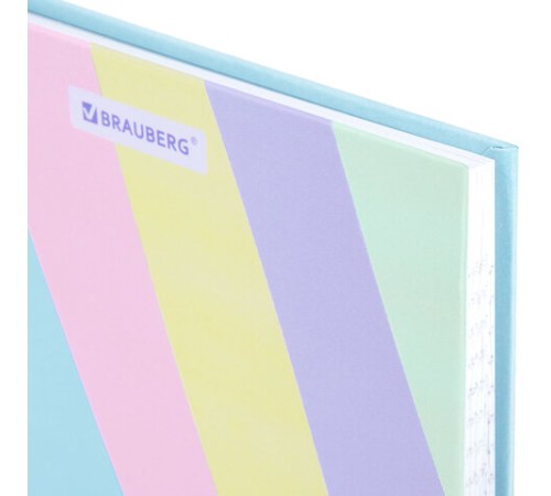 Блокнот А5 134х206 мм, 80 л., твёрдый, клетка, BRAUBERG, кросс-серия PASTEL, 117015