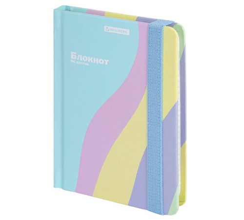 Блокнот с резинкой в клетку 96 л., МАЛЫЙ ФОРМАТ А6, 109х148 мм, BRAUBERG, кросс-серия 