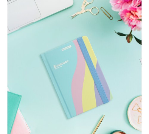 Блокнот с резинкой в клетку 96 л., МАЛЫЙ ФОРМАТ А6, 109х148 мм, BRAUBERG, кросс-серия 