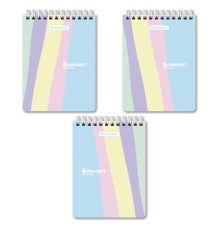 Блокнот МАЛЫЙ ФОРМАТ А6 108х145 мм, 60 л., гребень, картон, клетка, кросс-серия 