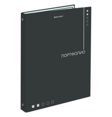 Папка-портфолио универсальная, 4 кольца, 20 файлов, 7БЦ матовая, BRAUBERG 