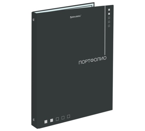 Папка-портфолио универсальная, 4 кольца, 20 файлов, 7БЦ матовая, BRAUBERG 