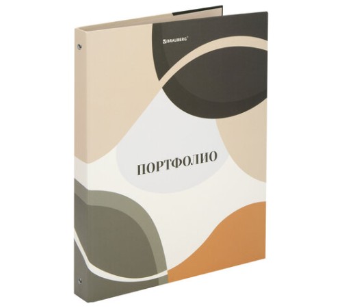Папка-портфолио универсальная, 4 кольца, 20 файлов, 7БЦ матовая, BRAUBERG 