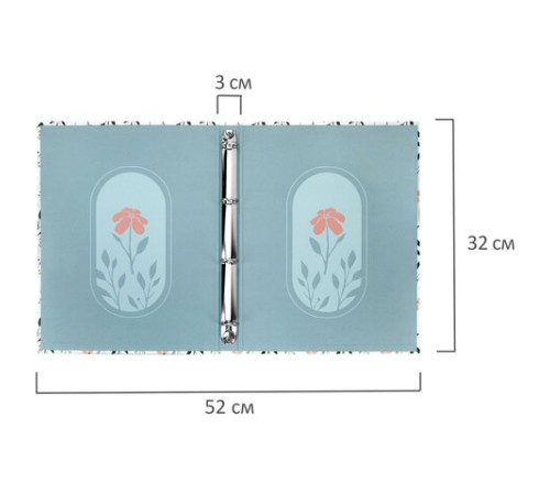 Папка-портфолио универсальная, 4 кольца, 20 файлов, 7БЦ матовая, BRAUBERG 