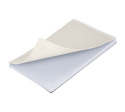 Блокнот А5, 80 л., силиконовый гребень, обложка пластик, клетка, BRAUBERG, бежевый, 117559