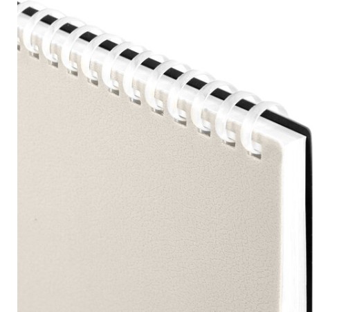 Блокнот А5, 80 л., силиконовый гребень, обложка пластик, клетка, BRAUBERG, бежевый, 117559