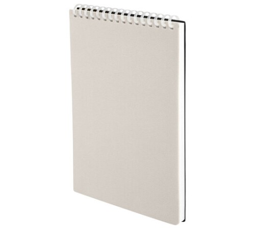 Блокнот А5, 80 л., силиконовый гребень, обложка пластик, клетка, BRAUBERG, бежевый, 117559