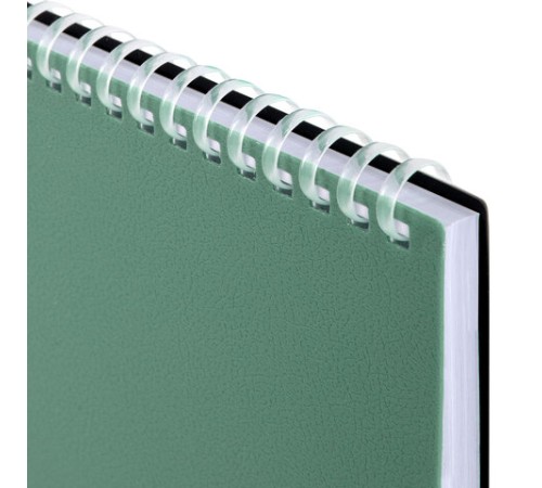 Блокнот А5, 80 л., силиконовый гребень, обложка пластик, клетка, BRAUBERG, зеленый, 117560