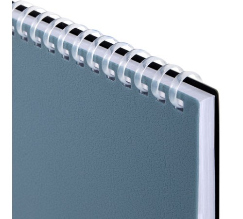 Блокнот А5, 80 л., силиконовый гребень, обложка пластик, клетка, BRAUBERG, синий, 117561